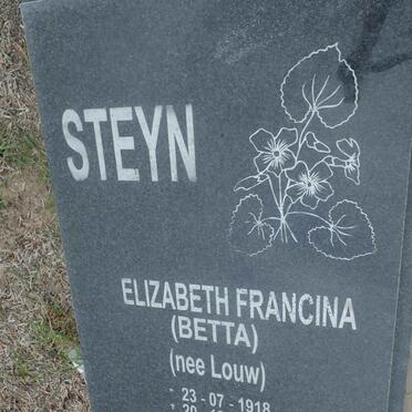 STEYN Elizabeth Francina nee LOUW 1918-2002