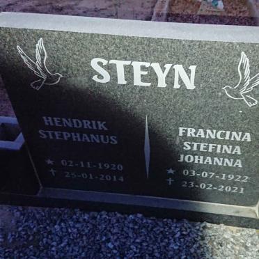 STEYN Hendrik Stephanus 1920-2014 & Francina Stefina Johanna 1922-2021