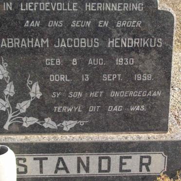 STANDER Abraham Jacobus Hendrikus 1930-1959