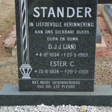 STANDER D.J.J 1934-1989 &amp; Ester C. 1934-1989