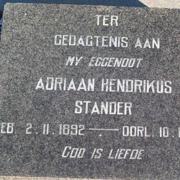 STANDER Adriaan Hendrikus 1892-1959
