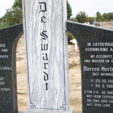 SWARDT Abraham Jacobus, de 1921-1998 &amp; Doreen Gertrude MUNRO 1918-1986