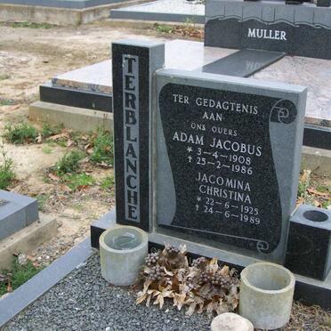 TERBLANCHE Adam Jacobus 1908-1986 &amp; Jacomina Christina 1925-1989