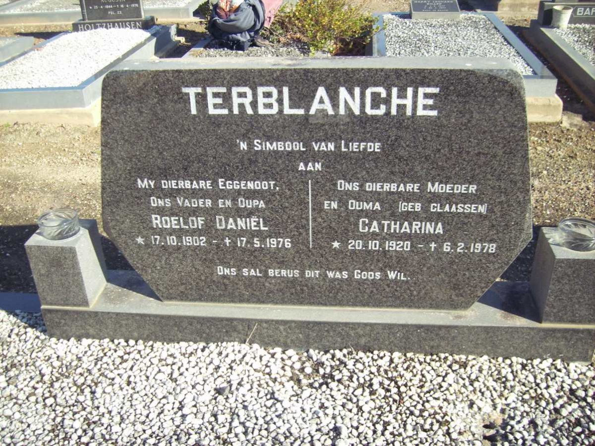 TERBLANCHE Roelof Daniel 1902-1976 &amp; Catharina 1920-1978