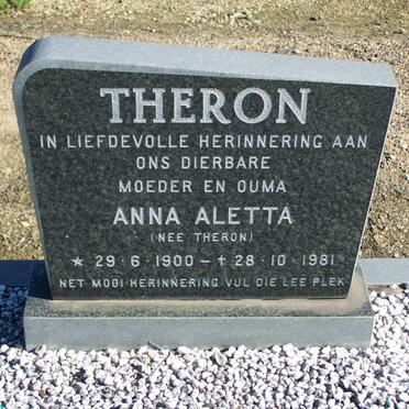 THERON Anna Aletta nee THERON 1900-1981