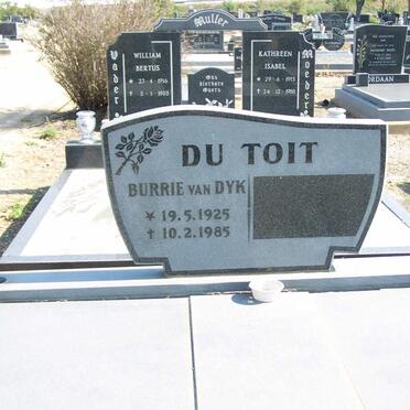 TOIT Burrie van Dyk, du 1925-1985