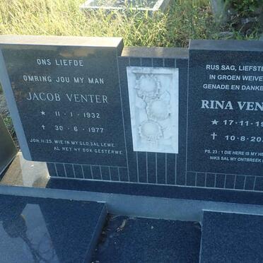 VENTER Jacob 1932-1977 &amp; Rina 1936-2020