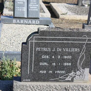 VILLIERS Petrus J., de 1900-1966