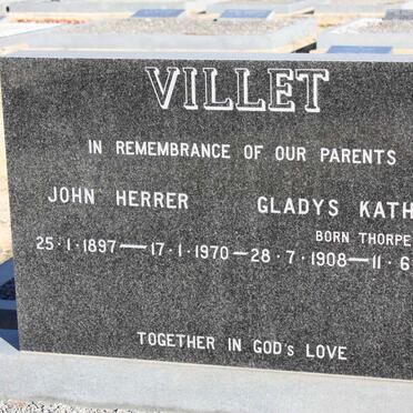 VILLET John Herrer 1897-1970 &amp; Gladys Kathleen THORPE 1908-1995