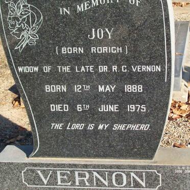 VERNON Joy nee RORICH 1888-1975