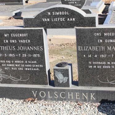 VOLSCHENK Mattheus Johannes 1915-1975 &amp; Elizabeth Maria Anna 1917-1994