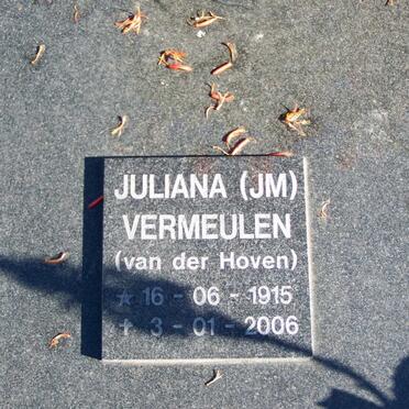 VERMEULEN Juliana M. nee VAN DER HOVEN 1915-2006