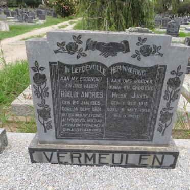 VERMEULEN Roelof Andries 1905-1964 &amp; Hilda Judith 1915-1996
