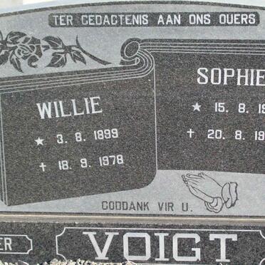 VOIGT Willie 1899-1978 &amp; Sophie 1901-1980