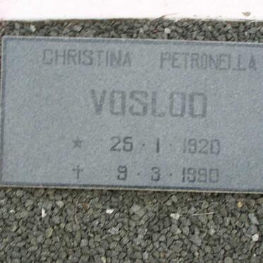 VOSLOO Christina Petronella 1920-1990