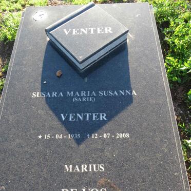VENTER Susara Maria Susanna 1935-2008 :: DE VOS Marius 1985-2009 
