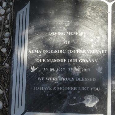 VERVAET Alma Ingeborg Tischer 1927-2017