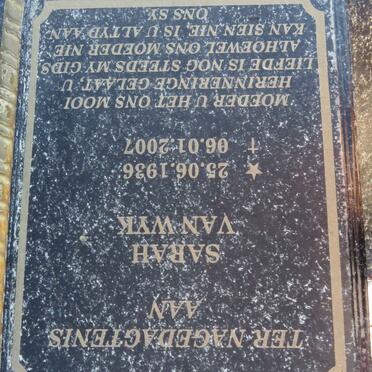 WYK Sarah, van 1936-2007
