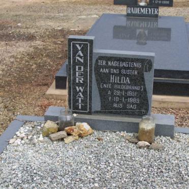 WATT Hilda, van der nee HILDEBRAND 1951-1989