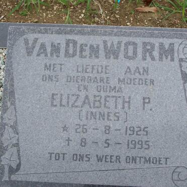 WORM Elizabeth P., van den nee INNES 1925-1995