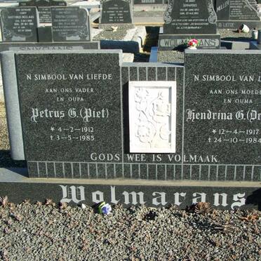 WOLMARANS Petrus G. 1912-1985 &amp; Hendrina G. 1917-1984