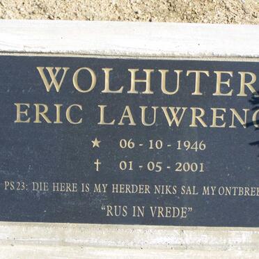 WOLHUTER Eric Lauwrence 1946-2001