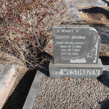 WESTHUIZEN Dorothy Johanna, v.d. nee VON MOLLENDORF 1888-1963