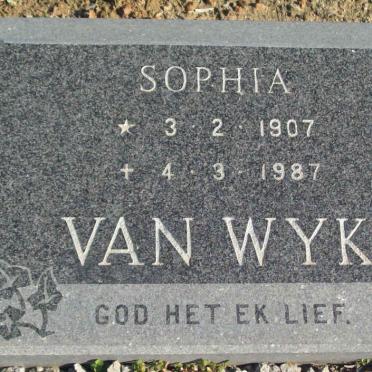 WYK Sophia, van 1907-1987