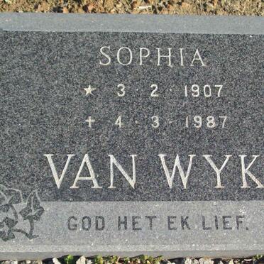 WYK Sophia, van 1907-1987