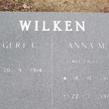 WILKEN Gert G. 1914- &amp; Anna M. LAUFS 1912-1978