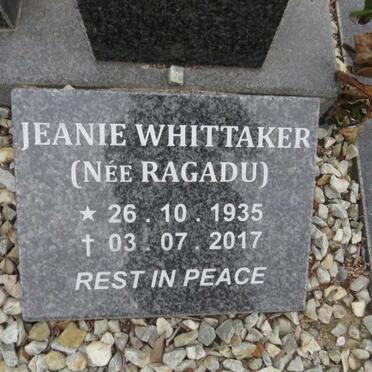 WHITTAKER Jeanie nee RAGADU 1935-2017