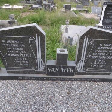 WYK Jacobus Petrus, van 1935-2015 &amp; Susara Maria Sophia 1934-1995