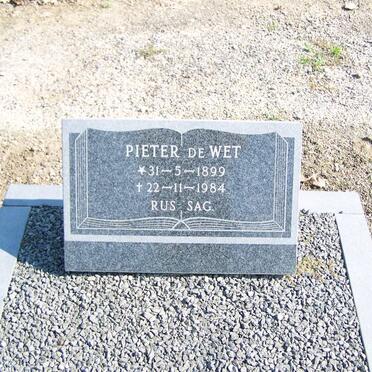WET Pieter, de 1899-1984