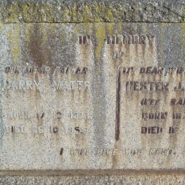 WATTS Harry 1873-1955 &amp; Hester J.P.C. RADEMEYER 1883-1946