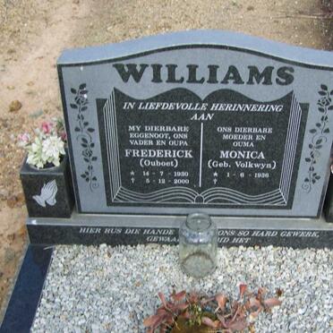WILLIAMS Frederick 1930-2000 &amp; Monia VOLKWYN 1936-