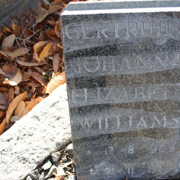 WILLIAMS Gertrude Johanna Elizabeth 1903-1989