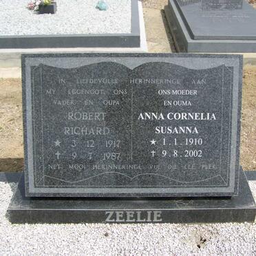 ZEELIE Robert Richard 1917-1987 &amp; Anna Cornelia Susanna 1910-2002