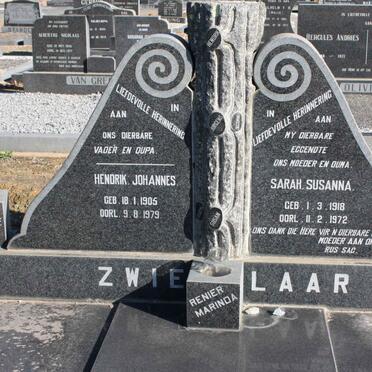 ZWIEGELAAR Hendrik Johannes 1905-1979 &amp; Sarah Susanna 1918-1972