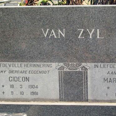 ZYL Gideon, van 1904-1981 &amp; Maria E. 1906-1982