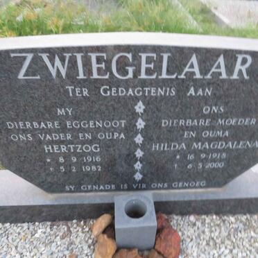 ZWIEGELAAR Hertzog 1916-1982 & Hilda Magdalena 1918-2000