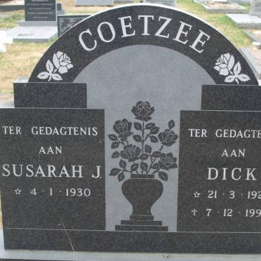 COETZEE Dick 1929-1990 &amp; Susarah J. 1930-