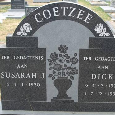 COETZEE Dick 1929-1990 &amp; Susarah J. 1930-