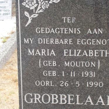 GROBBELAAR Maria Elizabeth nee MOUTON 1931-1990