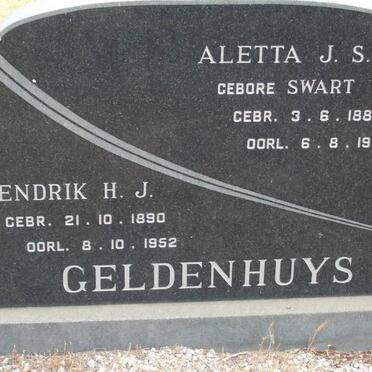 GELDENHUYS Hendrik H.J. 1890-1952 &amp; Aletta J.S.P. 1888-1962