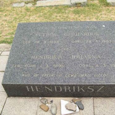 HENDRIKSZ Petrus Gerhardus 1894-1963 &amp; Hendrika Johanna KÜHN 1895-1967