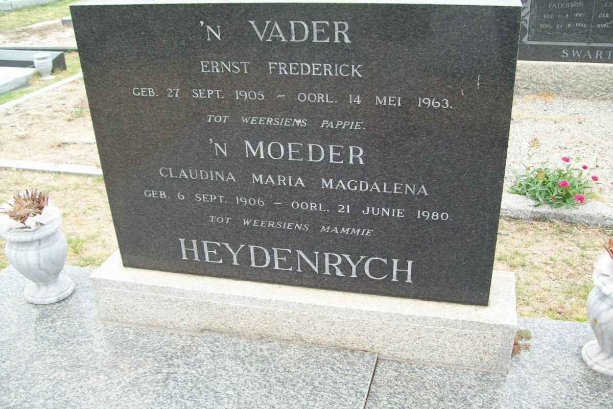 HEYDENRYCH Ernst Frederick 1905-1963 &amp; Claudina Maria Magdalena 1906-1980