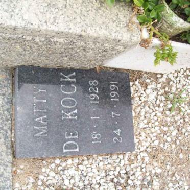 KOCK Matty, de 1928-1991