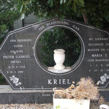 KRIEL Pieter Gabriël 1928-1999 &amp; Maria S.F. BADENHORST 1922-1986