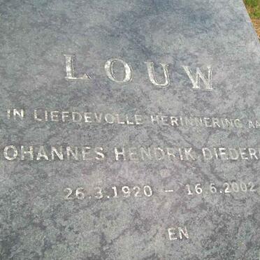 LOUW Johannes Hendrik Diedericks 1920-2002 &amp; Johanna Catharina Jacoba VISSER 1925-
