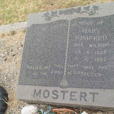 MOSTERT Mary Winifred nee WILSON 1923-1962